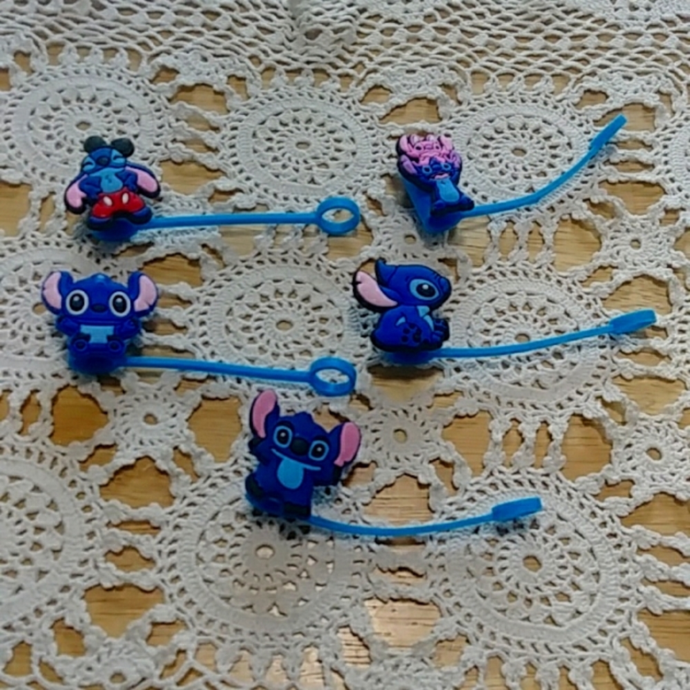 Stitch Straw Cover Toppers, protect from germs and dust